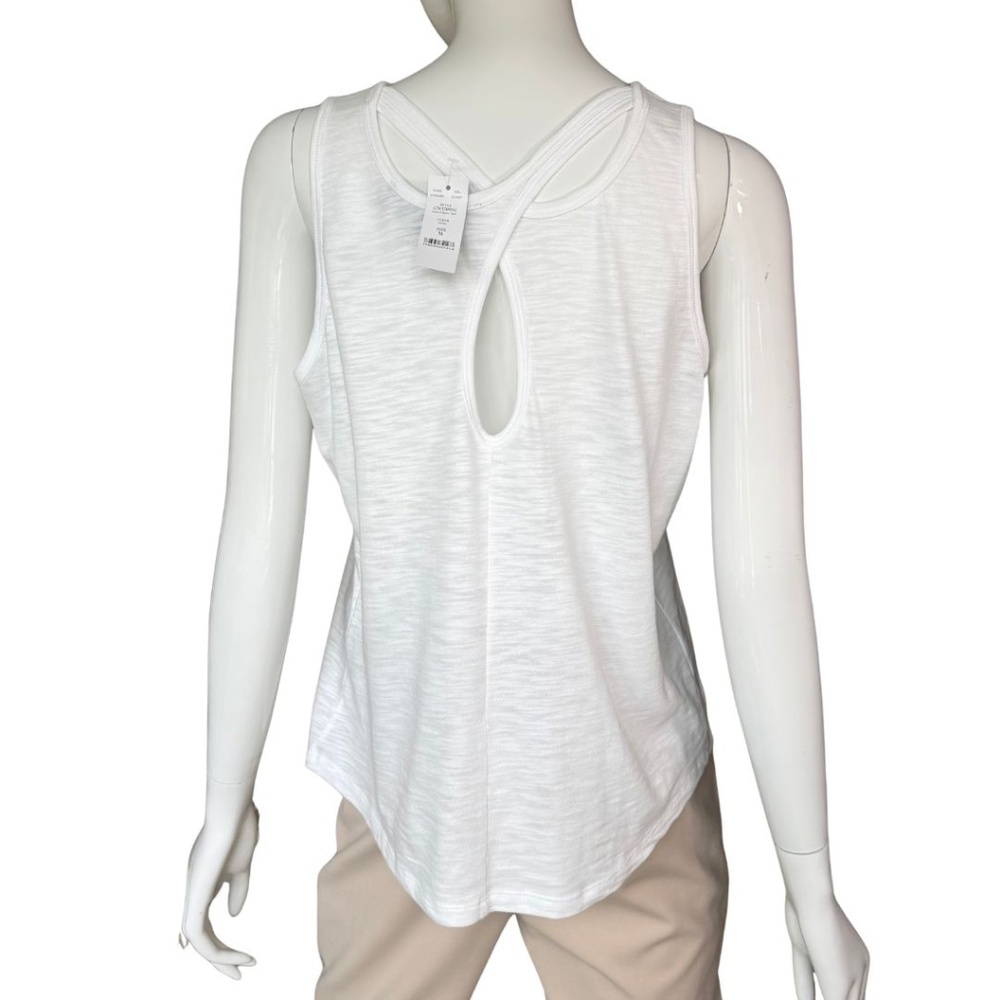 White House Black Market White Tank Cutout Back Size M NWT - Picture 4 of 6
